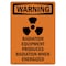 Signmission OSHA WARNING Sign, Radiation Equipment W/ Symbol, 7in X 5in Decal, 5" W, 7" H, Portrait OS-WS-D-57-V-13470 - alternate 1